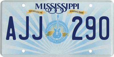 MS license plate AJJ290