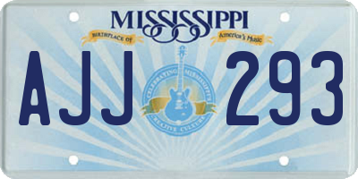 MS license plate AJJ293