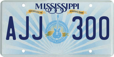 MS license plate AJJ300