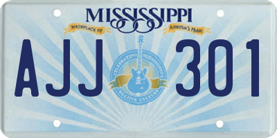 MS license plate AJJ301