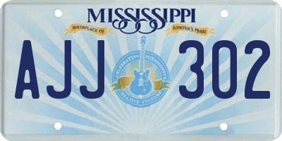 MS license plate AJJ302