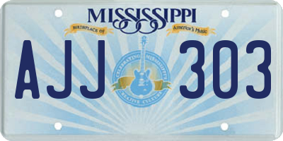 MS license plate AJJ303