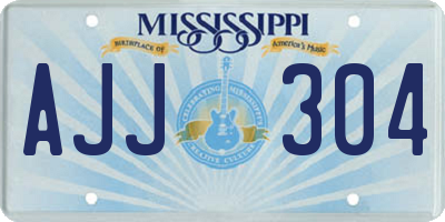 MS license plate AJJ304