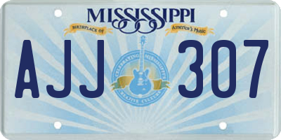 MS license plate AJJ307