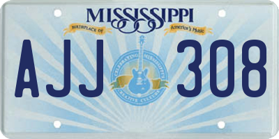 MS license plate AJJ308