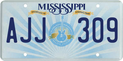 MS license plate AJJ309