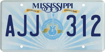 MS license plate AJJ312
