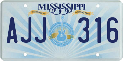MS license plate AJJ316