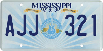 MS license plate AJJ321