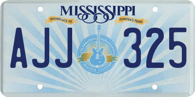 MS license plate AJJ325