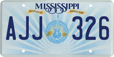 MS license plate AJJ326