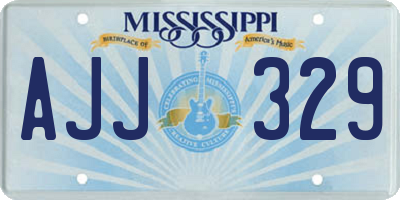 MS license plate AJJ329