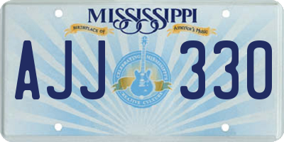 MS license plate AJJ330