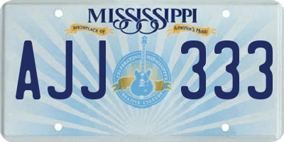 MS license plate AJJ333