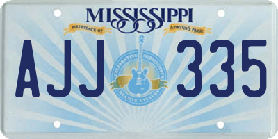 MS license plate AJJ335