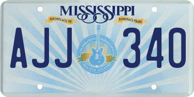 MS license plate AJJ340