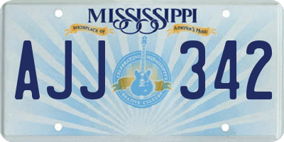 MS license plate AJJ342
