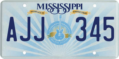 MS license plate AJJ345