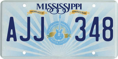 MS license plate AJJ348