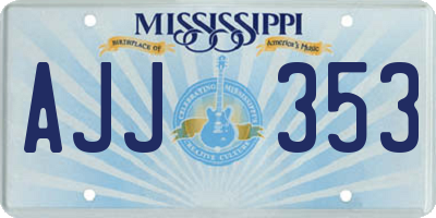 MS license plate AJJ353