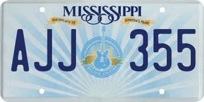 MS license plate AJJ355