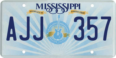 MS license plate AJJ357