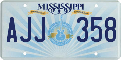 MS license plate AJJ358