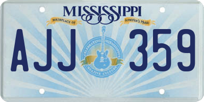 MS license plate AJJ359