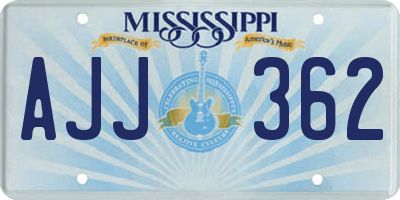 MS license plate AJJ362