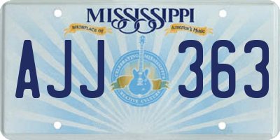 MS license plate AJJ363