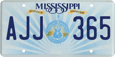 MS license plate AJJ365
