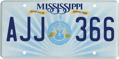 MS license plate AJJ366