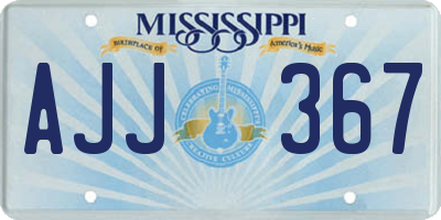 MS license plate AJJ367