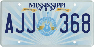 MS license plate AJJ368
