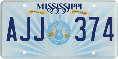 MS license plate AJJ374