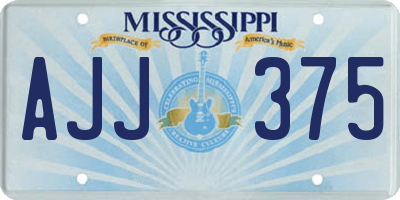 MS license plate AJJ375