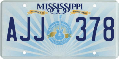 MS license plate AJJ378
