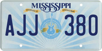 MS license plate AJJ380
