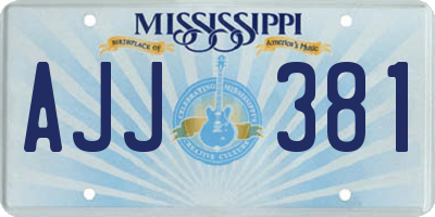 MS license plate AJJ381