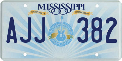 MS license plate AJJ382