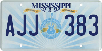 MS license plate AJJ383