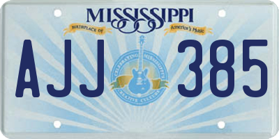 MS license plate AJJ385