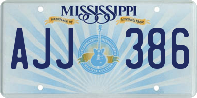 MS license plate AJJ386