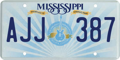 MS license plate AJJ387