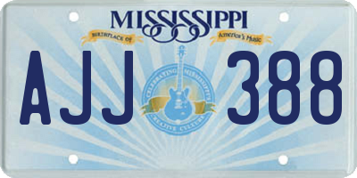 MS license plate AJJ388