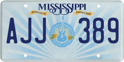 MS license plate AJJ389