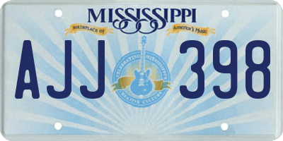 MS license plate AJJ398