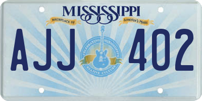 MS license plate AJJ402