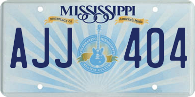 MS license plate AJJ404
