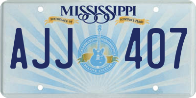 MS license plate AJJ407
